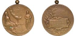 World Coins - France Third Republic 1911 Physical Education Medal - Ville de St Servan Bronze 42.01g AU