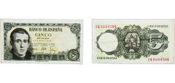 World Coins - Spain Nationalist Government 1951 5 Pesetas Paper XF  P 140