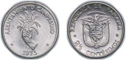 World Coins - Panama Republic 1973 2½ Centésimos (FAO) Copper-nickel clad copper (Cladding: 75% Copper, 25% Nickel; Core: 100% Copper) Philadelphia Mint (2000000) 1.6g UNC KM 32 Schön 30