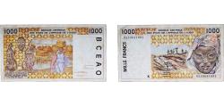 World Coins - Western African States Central Bank of Western African States 1991 1000 Francs Paper VF P 11