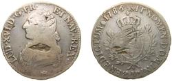 World Coins - France Kingdom 1786 M 1 Écu - Louis XVI Silver (.917) Toulouse Mint (1715000) 28.7g VF Dy royales 1708 GadR 356 KM 564 Ciani 2187