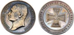 World Coins - Germany Empire Wilhelm II 1914 Medal Friedrich August III, Eisernes Kreuz, 34mm