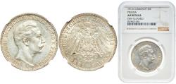 World Coins - Germany Kingdom of Prussia 1912 A 3 Mark - William II Silver (.900) (10% copper) Berlin Mint (4626330) 16.66g NGC AU  KM 527 J 103 AKS 131
