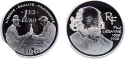 World Coins - France Fifth Republic 2006 1½ Euro (Paul Cézanne) Silver (.900) (5000) 22.2g PF KM1453