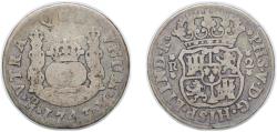 World Coins - Mexico Spanish colony 1743 M 2 Reales - Felipe V Silver (.917) Mexico City Mint 6.1g VF KM 85