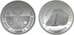 World Coins - Spain Kingdom Juan Carlos I 1996 M 2000 Pesetas UNESCO World Heritage, Palenque