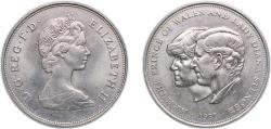 World Coins - Great Britain United Kingdom 1981 25 New Pence - Elizabeth II (Royal Wedding) Copper-nickel (75% Cu, 25% Ni) (26773600) 28.49g UNC KM 925 Sp LL4