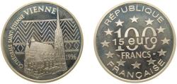 World Coins - France Fifth Republic 1996 100 Francs / 15 Euro (St. Stephen's Cathedral, Vienna) Silver (.900) (20000) 22.2g PF KM 1140