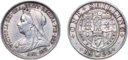 World Coins - Great Britain Kingdom 1896 1 Shilling - Victoria (3rd portrait; 'Old Head') Silver (.925) Royal Mint (Tower Hill) (9264500) 5.66g AU KM 780 Sp 3940