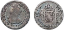 World Coins - Mexico Spanish colony 1782 FF 1 Real - Carlos III Silver (.903) Mexico City Mint 3.2g VF KM 78