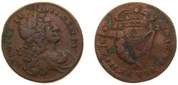 World Coins - Great Britain Kingdom of Ireland 1682 ½ Penny - Charles II (small letters) Copper 7.8g VF Sp 6575 KM 91