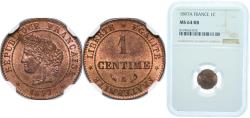World Coins - France Third Republic 1897 A 1 Centime Bronze Paris Mint (2000000) 1g NGC MS 64 Franc 2014 104 Gad 1789 88 KM 826