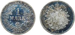 World Coins - Germany German states 1875 B 1 Mark - Wilhelm I (type 1 - large shield) Silver (.900) (Ag 900, Cu 100) Hanover Mint (7689685) 5.42g VF  KM 7 AKS 1 J 9 Schön 9