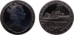 World Coins - United Kingdom Gibraltar 1993 PM 1 Crown - Elizabeth II (H.M.C.S. Prescott) Copper-nickel Pobjoy Mint 28.54g UNC  KM 120