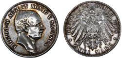 World Coins - Germany Second Empire Kingdom of Saxony Friedrich August III 1908 E 2 Mark