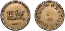 World Coins - Germany ND Token - H.W. Kantine Hanomag Brass 4.12g XF