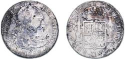World Coins - Mexico Spanish colony 1782 FF 8 Reales - Charles III Silver (.903) Mexico City Mint 25.51g VF KM 106