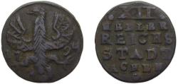 World Coins - Germany  Free imperial city of Aachen Holy Roman Empire 1794 12 Heller Bronze 4.3g VF KM51