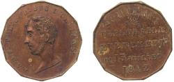 World Coins - France Kingdom 1842 Jeton - Louis-Philippe I (Ferdinand Philippe, DUC D'ORLEAN) Brass 5.2g XF