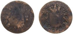 World Coins - Spain Kingdom 1877-1879 OM 10 Centimos - Alfonso XII (Countmark E.FORTUNA TF.1060) Bronze (95% copper, 4% tin, 1% zinc) Barcelona Mint 9.32g VF KM 675