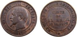 World Coins - France Second Empire Napoleon III 1853 Medal Module de 10 Centimes, Monnaie de Visite