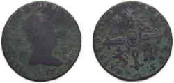 World Coins - Spain Kingdom 1842 8 Maravedis - Isabel II (Constitutional) Copper Segovia Mint 10.07g VF KM 531