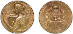 World Coins - France Third Republic 1909 Medal - Ville de Moulins Bronze 59.32g AU
