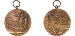 World Coins - France Republic ND Medal - Fédération gymnastique et sportive des patronages de France Bronze 43.19g UNC