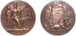 World Coins - France Third Republic ND Medal - Prix du ministre de la guerre Bronze 67.07g UNC