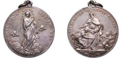 World Coins - Italy Papal States Italian states 1747 Medal - Benedict XIV 1740-1758 (Opera Pia dei Poveri Vergognosi) RRR Silver 31.12g XF