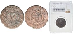 World Coins - Great Britain United Kingdom 1848 1 Crown - Victoria (Model) Copper NGC XF Environmental Damage  Rogers 209 X 23