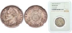 World Coins - France empire 1869 A 2 Francs - Napoleon III Silver (.835) (1104428) 10g NGC AU  F 263 Gad 527 KM 807