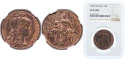 World Coins - France Third Republic 1899 10 Centimes Bronze (4000000) 10g NGC XF 45 Franc 2014 136 Gad 1789 277 Schön 183 KM 843 GEM 34.1 / 34.7 / 34.8 / 34.9