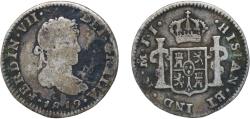 World Coins - Mexico Spanish colony 1819 Mo JJ ½ Real - Fernando VII Silver (.903) Mexico City Mint 1.6g VF KM 74