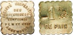 World Coins - France ND 1 kg de pain - Sté Coop P.L.M. - Annemasse [74] Nickel silver 3.34g AU  Élie mon 15.2