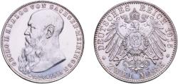 World Coins - Germany Duchy of Saxe-Meiningen Second Empire 1915 2 Mark - Bernhard III (Death) Silver (.900) Munich Mint (30000) 11.17g UNC  KM 206 J 154