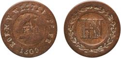 World Coins - Germany Kingdom of Westphalia German states 1809 C 1 Centime - Jérôme Bonaparte Copper Kassel Mint 1.58g VF  AKS 43 Jaeg 7 NW 29 KM 107