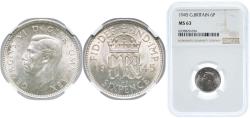 World Coins - Great Britain Kingdom 1946 6 Pence - George VI (1st coinage) Silver (.500) Royal Mint (Tower Hill) (43466400) 2.83g NGC MS 63 KM 852 Sp 4084