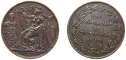 World Coins - Belgium Kingdom ND (1856) 5 Centimes - Léopold I (25th Anniversary Inauguration of the King; French) Copper Brussels Mint (214261) 9.8g XF Surface hairlines X 4 LA BHM-3.1