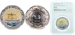 World Coins - Spain Kingdom 2018 M 1.5 Euro (Phoenician combat ship) Copper-nickel Royal Mint of Spain (10000) 15g NGC MS 66  KM 1412