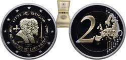 World Coins - Vatican City City State 2017 R 2 Euros - Francis (St. Peter and St. Paul) Proof Bimetallic: nickel brass clad nickel centre in copper-nickel ring Rome Mint (10000) 8.5g PF  KM 495