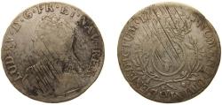World Coins - France Kingdom 1729 &amp; 1 Écu - Louis XV Silver (.917) Aix-en-Provence Mint (215439) 29g VF Dy royales 1675 GadR 321 KM 486 Ciani 2117