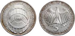 World Coins - Germany Federal republic 1973 G 5 Deutsche Mark 125th Anniversary - Frankfurt National Assembly