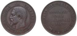 World Coins - France Second Empire 1854 Medal - Napoleon III (Visit Lille Chamber of Commerce) Bronze 10g VF