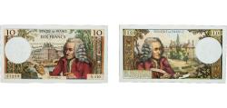 World Coins - France Fifth Republic 1964 10 Francs - Voltaire (type 1963) Paper (30000000) AU Holed  P 147 Fay 62