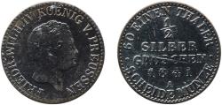 World Coins - Germany Kingdom of Prussia 1841 A ½ Silbergroschen - Frederick William IV Billon (.222 silver) Berlin Mint 1g VF  AKS 87 Old/Mue 2 323 Jaeg 9 Pr 65 KM 434 Schr 143-54