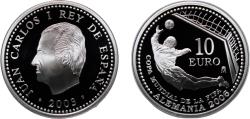 World Coins - Spain Kingdom 2003 M 10 Euros - Juan Carlos I (2006 FIFA World Cup) Silver (.925) Royal Mint of Spain (50000) 27g PF KM 1076