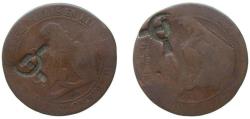 World Coins - Spain Provisional Government 1870 OM 5 Centimos（Countmark Hammer and sickle International Brigades？) Bronze (95% copper, 4% tin, 1% zinc) (287381000) 4.75g VF KM 662 Cal 25
