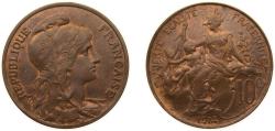 World Coins - France Third Republic 1914 10 Centimes Bronze (6000000) 10g AU F 136 Gad 277 Schön 183 KM 843 GEM 34.1 / 34.7 / 34.8 / 34.9