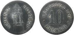 World Coins - Germany Bottrop, City of Second Empire 1917 10 Pfennig - Bottrop Zinc Adam Donner Mint (103700) 2.65g XF  Funck 54.1 Men05 3320.1 Men18 4240.1